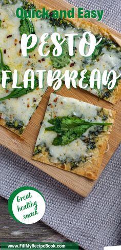 a pizza with broccoli and cheese on it sitting on a wooden cutting board