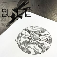 an image of a drawing on paper with the words buffette written in black and white