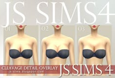 Sims 4 CC Finds —  CLEAVAGE DETAIL OVERLAY By [JS SIMS 4]  //... Sims 4 Cc Breast Overlay, Sims 4 Breast Overlay, Sims 4 Cc Cleavage Overlay, Sims 4 Cc Cleavage, Sims 4 Cleavage Overlay, Sims Reference, Sims 4 Mac, Sim4 Cc, Sims 4 Piercings