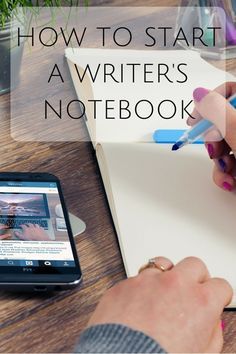 a person is writing on a notebook and using a cell phone to record the story