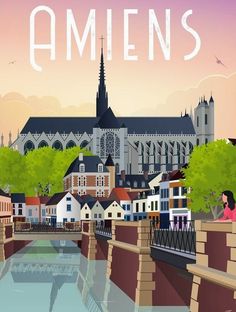 an image of a cityscape with the name amiens on it