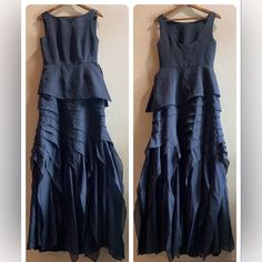 Excellent Condition. This Dress Is A Timeless Evening Gown Perfect For Any Event. Features: Low Scoop Back, Side Buttons At Bottom Of Front Piece(Last Photo), Slip Dress. Size 6 -Length 59” -Chest: 16.5” Evening Black Dress, Halston Heritage Dress, Black Dress Formal, Black Evening Dresses, Halston Heritage, Formal Gown, Dress Formal, Formal Gowns, Evening Gown