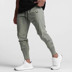 0826. Tetra-Lite™ High Rib Jogger - Sage – ASRV Men Sport Pants, Sports Pants, Cargo Joggers, Marca Personal, Men's Beauty, Sport Pants, Slim Legs, Army Green, Drawstring Waist