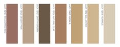 the color chart for different shades of brown