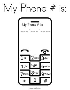 a drawing of a phone with numbers on the front and back side, in black and white