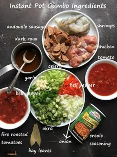 the ingredients for this meal are displayed in bowls