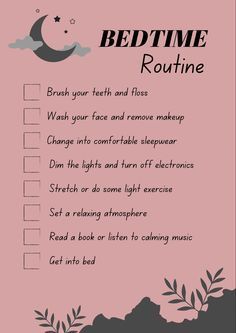 Nightly Self Care Routine, Good Bedtime Routines, Christian Bedtime Routine, The Perfect Night Routine, Self Care Bedtime Routine, Night Workout Routine Bedtime, Self Care Night Routine Checklist, Sleep Hygiene Routine, Self Care Night Checklist