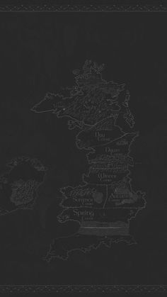 a black and white drawing of a map with the names of different places on it