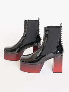 LIGHTS OUT PLATFORM BOOTS – Midnight Hour Black To Red Ombre, Styled Engagement Shoot, Black Ombre, Red Ombre, In The Darkness, The Darkness, Platform Boots, Shoe Box, Shoe Brands