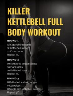 the kettlebell full body workout is shown with instructions for how to do it and how to use it