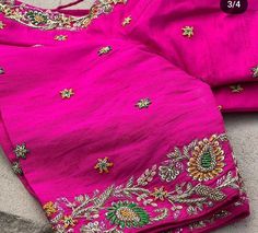 Ghagra Design, Red Blouse Design, Stitching Tutorial, Long Blouse Designs, Embroidery Blouses, Blouses Designs, Maggam Work Blouse, Engagement Hairstyles