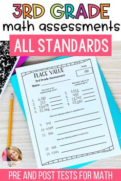 the 3rd grade math worksheet for all standards is shown with text overlay