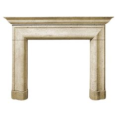 an antique fireplace surround in white marble with two columns on either side and one column at the top