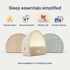 the sleep essentials are available in three different colors