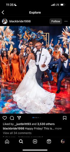 a man and woman are dancing on the dance floor in front of a group of people