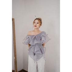 "Brielle Top is made out of fine organza. can be worn in 3 ways: sabrina, off shoulder, short sleeves. top only SIZE CHART: Size XS Bust 76-80 cm Waist 80 cm Size S Bust 80-84 cm Waist 84 Size M Bust 86-90 cm Waist 90 cm Size L Bust 90-94 cm Waist 94 cm Size XL Bust 94-98 cm Waist 98 cm Size 0XL Bust 102-106 cm Waist 102 cm Size 1XL Bust 106-110 cm Waist 106 cm Size 2XL Bust 110-114 Waist 110 cm NOTE FOR BUYER - If the order has been processed, the order cannot be canceled because the order has Bridesmaid Tulle, Sabrina Dress, Simple Gowns, Organza Blouse, Organza Top, Feminine Top, Vintage Prom, Womens Blouses, Infinity Dress