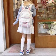 This Kawaii Colorful Bunny School Backpack is the perfect companion for stylish students who want to make a statement. Crafted from high-quality materials with playful bunny details and vibrant colors, this backpack adds a touch of sophistication to any outfit. It's the perfect blend of artistic flair mixed with practicality: a work of art you can carry to school, work, or the library. Kawaii Backpack With Cute Design For Students, Kawaii Backpack For Back To School, Kawaii Back To School Backpack, Kawaii Back-to-school Backpack, Cute White Backpack For Study, White Harajuku Backpack For Students, White Harajuku Student Backpack, Casual Student Backpack With Cute Design, Trendy Backpack With Cute Design For Everyday Use