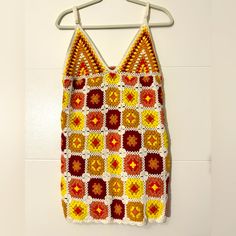 High Quality F21 Crochet Dress, Thick Corchet Material That’s Truly An Unique Find. They Rarely Make Resort Pieces Like This Now. Can Be Worn As A Cover Up Or Dress, Or Tucked Under A Skirt As A Top. Love How There’s Mixed Pattern Giving It A Lot Of Pop. Straps Are Adjustable Too!! Brand New But Tag Removed For Dry Cleaning. Size L And Quite Stretchy. Casual Summer Crochet Top Mini Length, Summer Casual Mini-length Crochet Top, Casual Summer Mini Crochet Top, Casual Mini Length Crochet Top For Summer, Retro Sleeveless Crochet Dress For Spring, Red Crochet Dress For Summer Beach, Casual Mini Length Crochet Top For Spring, Red Sleeveless Crochet Dress For Vacation, Fitted Multicolor Forever 21 Dress