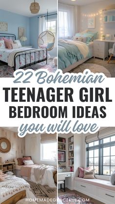 boho teen girl bedroom ideas Bedding For Teenage Girls Room, Ideas For A Teenage Girls Bedroom, Youth Girls Bedroom Ideas, Teens Room Decor Ideas, Teen Room For Girls Teenagers, Young Teen Girl Bedroom Ideas, Homemade Canopy For Bed, Beanbag Bedroom Ideas, Elegant Teen Bedroom