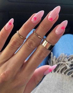 Pink Nail, Heart Nails, Nails Inspo, Valentine's Day Nails, Valentines Nails