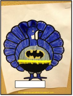 a paper turkey with a bat symbol on it