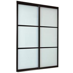 an open sliding glass door on a white background