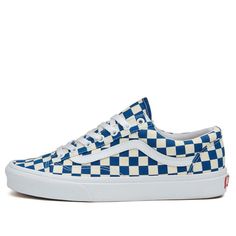 Vans VN0A54F661N STYLE 36 (CHECKERBOARD) TRUE BLUE Canvas Shoes/Sneakers White Canvas Shoes, Vans Style, Vans Shop, Blue Canvas, True Blue, White Canvas, Stylish Sneakers, Vans Classic Slip On Sneaker, Canvas Shoes