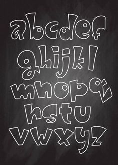 the alphabet is drawn with chalk on a blackboard, and it appears to be written in