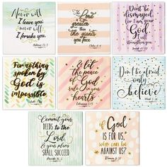 six cards with different bibles on them