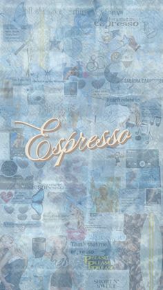 an image of the word espresso surrounded by pictures