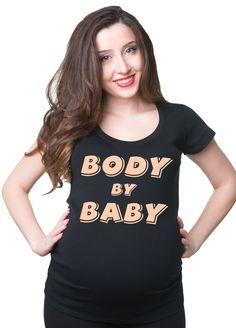 Body By Baby Maternity T Shirt Gift For Pregnant Woman Pregnancy Shirt Baby Announcement Perfect gift for Baby Shower New Mother Perfect Gift for Baby Shower, New Mommies New Mothers Future Mom Funny Maternity T shirt Gift for Future Mommies MATERNITY Key Features: ❤ 97% Cotton 3% Spandex tee ❤ Premium Quality Cotton ❤ True-to-size Pregnancy Shirt ❤ Ruched Sides for extra elasticity ❤ Machine Wash Cold, Tumble Dry Low ❤ Designed and Decorated in USA ❤ COLOR: BLACK, available sizes - S, M, L, XL- Maternity Tee Shirts, Gifts For Pregnant Women, Funny Pregnancy Shirts, Bebe T Shirt, Maternity Tees, Pregnancy Humor, Pregnancy Tshirts, Pregnant Woman, Pregnancy Shirts