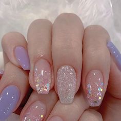 Chic Nail Designs, Pretty Nail Art, Sparkly Nails, February 1, Luxury Nails, Classy Nails, Chic Nails, Fancy Nails, Purple Nails