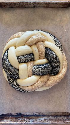 the bread is made with different kinds of doughnuts