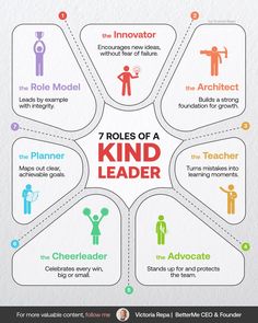 the 7 roles of a kind - leader infographical poster for teachers and students