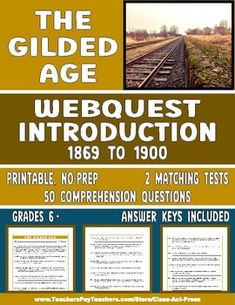 the gilded age webquest instruction poster