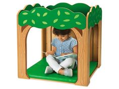 Our sturdy birch cube will be every child’s favorite place to relax, enjoy a good book and more! Our durable unit is sized for 1-2 toddlers…and features safe, rounded corners and an inviting design that provides plenty of privacy—while still keeping tots in caregivers’ view! Plus, we’ve included a comfy vinyl mat that pops in and out in a snap—so it’s super-easy to wipe clean! Assembly required. Tree Fort, Lakeshore Learning, Baby Activity Center, Toddler Classroom, School Chairs, Home Daycare, Classroom Furniture, Playroom Ideas, Toddler Furniture