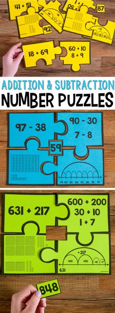 the addition and subtraction number puzzles are great for kids to practice their numbers