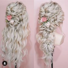 Boohoo Wedding Hair, Celtic Bride Hairstyles, Casual Wedding Updos For Long Hair, Bridal Braid With Veil, Mermaid Braid Wedding Hair, Boho Wedding Hair Braid, Bridal Braids For Long Hair, Wedding Hairstyles For Long Hair With Veil, Boho Wedding Hair Down