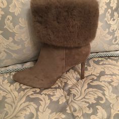 Beautiful Lt.Grey/Taupe Fur Trimmed Boots. Very Comfortable Fit. 3.5" Heel. Size 8 Sam Edelman Shoes, Fur Trim, Shoes Heels Boots, Sam Edelman, Shoes Women Heels, Heeled Boots, Shoes Heels, Comfort Fit, Trim