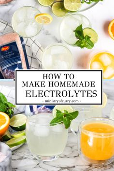 an image of how to make homemade electrolytes with lemons and limes