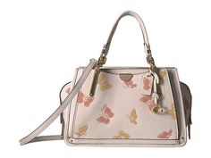 COACH Butterfly Print Dreamer 21 Handbags Chalk/Gold Coach Dreamer Bag, Coach Butterfly, Leather Credit Card Wallet, Coach Floral, Butterfly Fashion, Leather Hobo Handbags, Ladies Clutch, Leather Handbags Tote, Leather Fringe