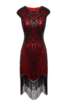 Zapaka Women's Red Gatsby Glitter Fringe 1920s Party Flapper Dress – ZAPAKA 1920s Style Fitted Dress With Beaded Fringe, 1920s Beaded Fringe Fitted Flapper Dress, Evening Gatsby Style V-neck Flapper Dress, Vintage Flapper Dress, Embellished V-neck Fitted Flapper Dress, Embellished Fitted V-neck Flapper Dress, Dress And Gloves, Style Année 20, African Prom Dresses