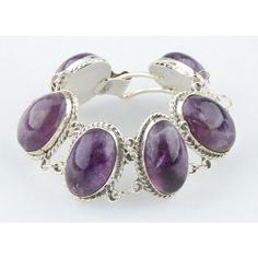 Welcome To Our Silver Jewelry Shop! We Have A Huge Selection Of Beautiful Pieces In Our Inventory. Please Stop By The Store In Person If You Have A Chance To See Even More Great Stuff! May We Present This: Vintage Cabochon Amethyst Mexico Sterling Silver Bracelet, Size 6.25 - Made With 6 Cabochon Cut Amethyst - Approximately 100 Cts - Set In Silver And Stamped Mexico Silver - This Is A Great Piece That Is In Like New Polished Condition - Measurements Are 6 1/4 Inches Long By 1 Inch Wide - Weight Is Approximately 41 Grams Sterling Silver Amethyst Bracelet For Formal Occasions, Formal Sterling Silver Amethyst Bracelet, Formal Amethyst Gemstone Sterling Silver Bracelet, Classic Amethyst Bracelets, Luxury Silver Bracelets With Cabochon, Amethyst Silver Jewelry With Polished Finish, Formal Silver Amethyst Bracelet, Classic Amethyst Cabochon Jewelry, Classic Silver Amethyst Gemstones