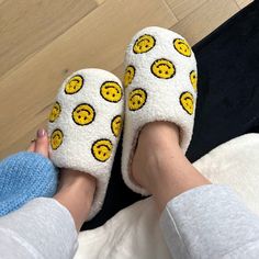 Spread Cheer With Every Step 🥰 Introducing our Mini Happy Face Slides Slippers, where comfort meets happiness in every stride. Designed to brighten your day with multiple small yellow happy faces, these slippers are the perfect choice to bring smiles wherever you go. Best Ladies House Slippers Add a touch of sunshine to your footwear collection with our Mini Happy Face Slides. Each step is a celebration with multiple small happy faces adorning the plush surface, bringing joy for everyone. Get r Happy Slippers, House Shoes Women's, Lounge Slippers, Save Wildlife, Smiley Emoji, Happy Faces, Slides Slippers, Annual Sale, Buy 1 Get 1 Free