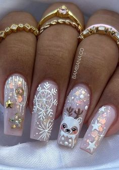 Not So Christmas Nails, Christmas Nail Art Designs Winter, Christmas Nails 2024, Christmas Nails Gingerbread, Navidad Nails, January Nails