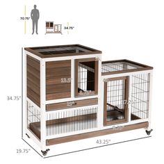 the large dog house is shown with its doors open and two dogs in it's cage