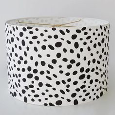 a black and white polka dot lamp shade