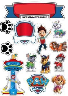 the paw patrol stickers are on display