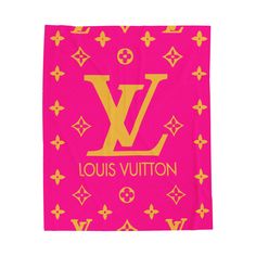 the louis vuitton logo is shown on a pink and yellow background with stars