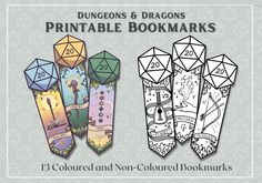 three different coloring books with the title, dinosaurs and dragon printable bookmarkss